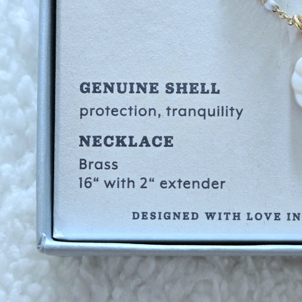 ✨️HP✨️ Luna🌙 Norte Mother of Pearl Clam Shell🐚 Pendant Necklace - NIB - Picture 8 of 16